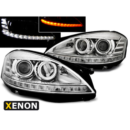 Xenon Scheinwerfer Tagfahrlicht Chrom passend für Mercedes W221 05-09