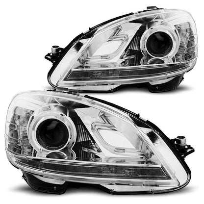 Scheinwerfer True DRL Chrom passend für Mercedes W204 07-10