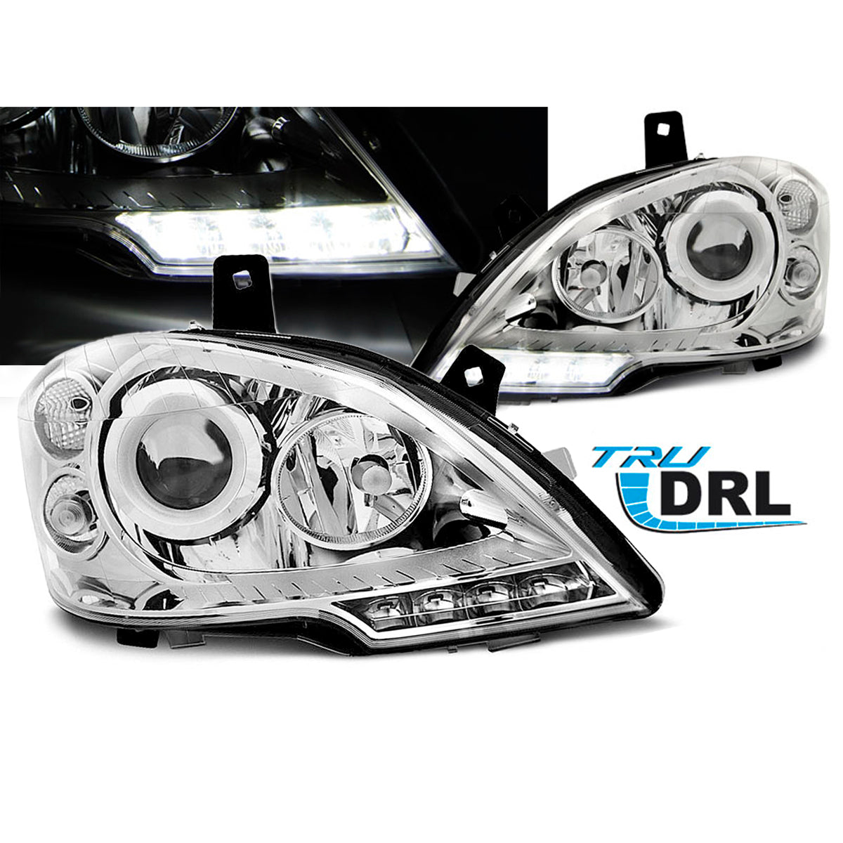 Scheinwerfer True DRL Chrom passend für Mercedes Vito W639 10.10-5.14