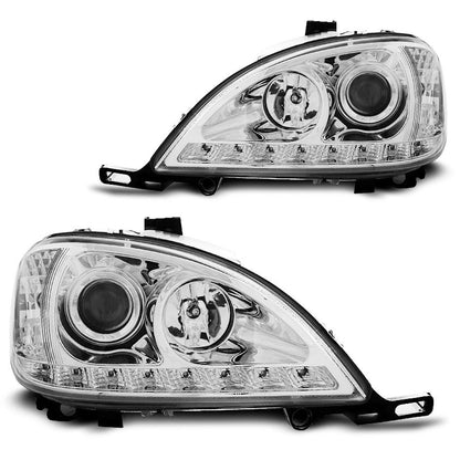 Scheinwerfer Daylight Chrom passend für Mercedes W163 ML M-Klasse 03.98-08.01