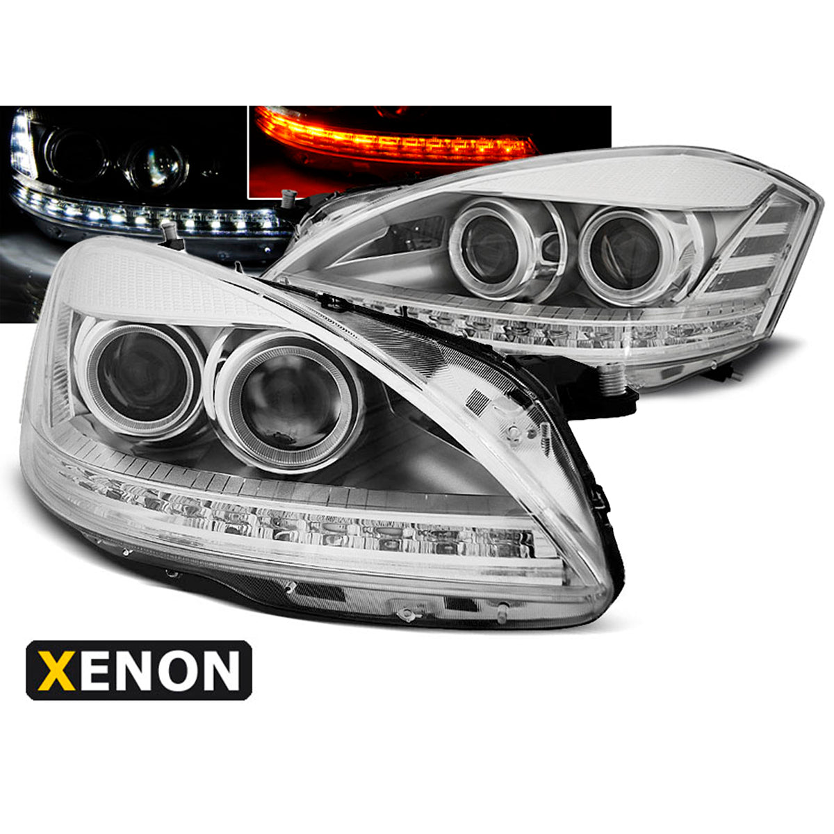 Xenon Scheinwerfer Daylight Chrom passend für Mercedes W221 05-09