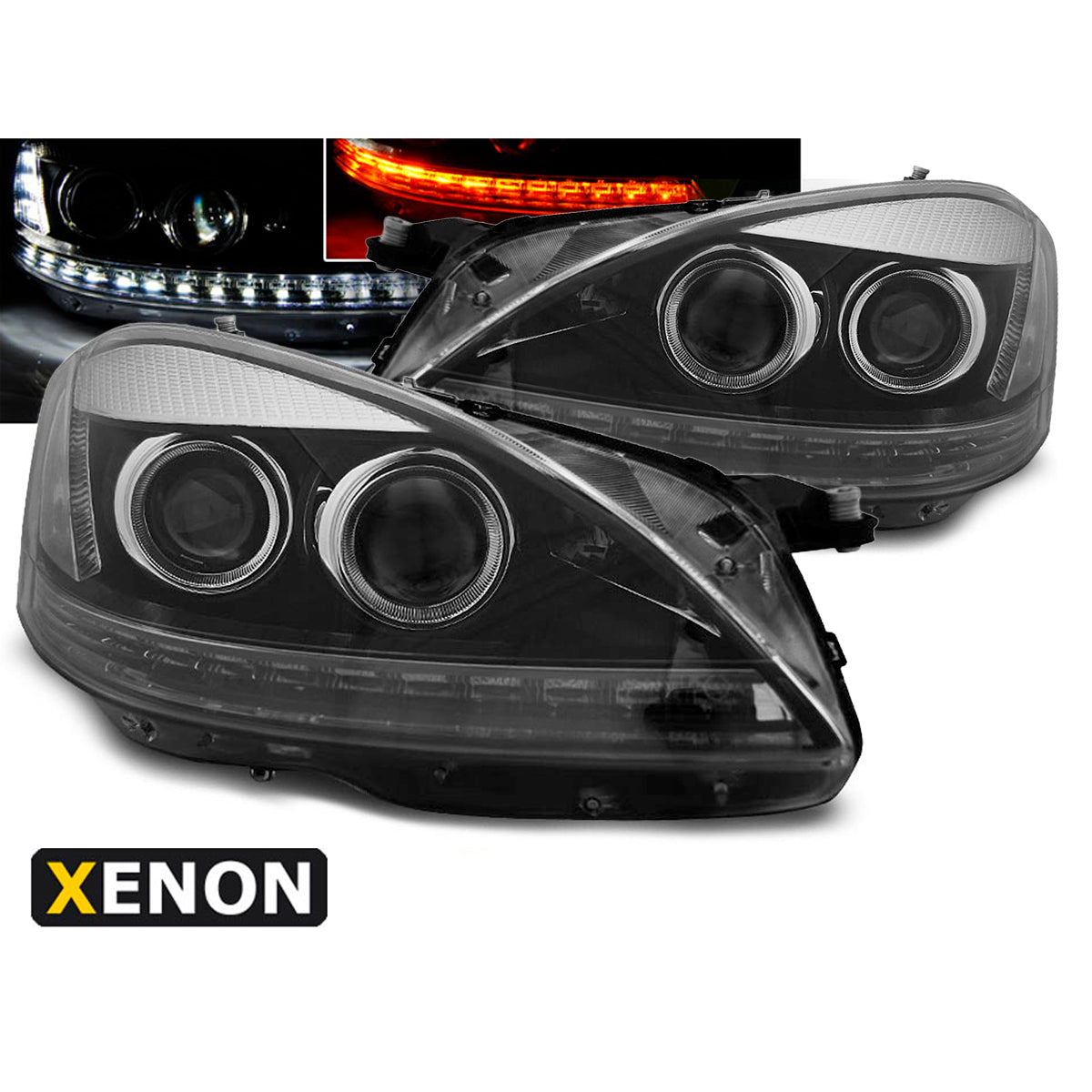 Xenon Scheinwerfer Daylight Schwarz passend für Mercedes W221 05-09