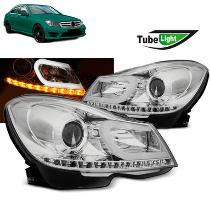 Scheinwerfer Tube Light Chrom passend für Mercedes W204 11-14