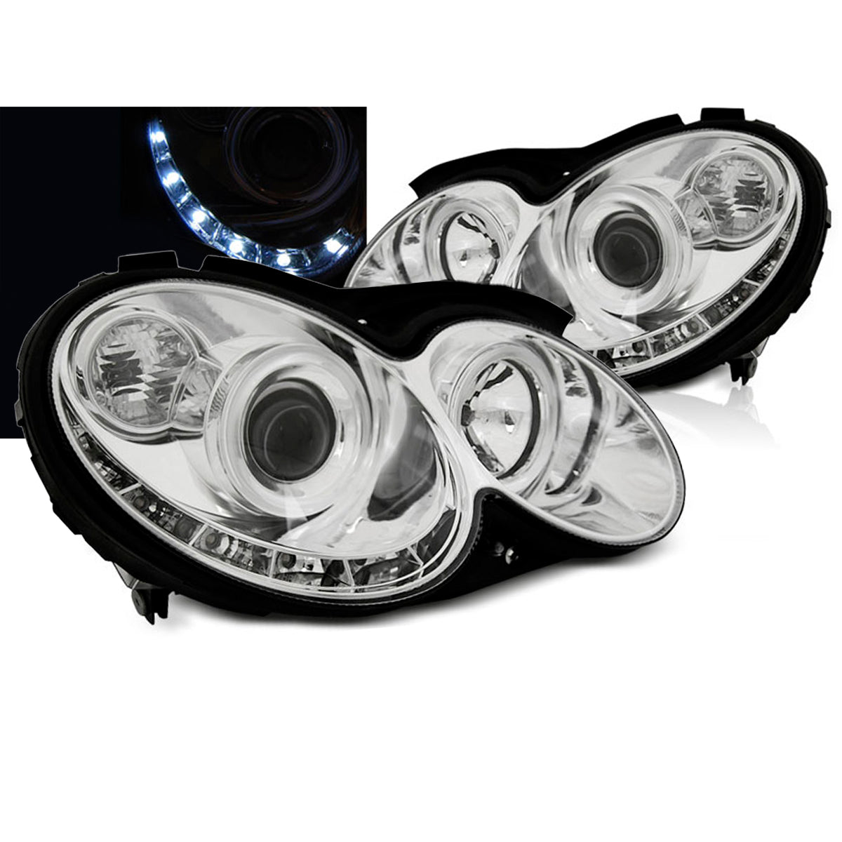 Scheinwerfer Daylight Chrom passend für Mercedes CLK W209 03-10