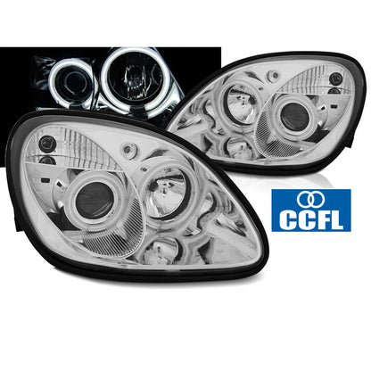 Scheinwerfer Angel Eyes CCFL Chrom passend für Mercedes R170 SLK 04.96-04