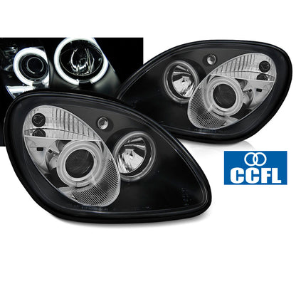 Scheinwerfer Angel Eyes CCFL Schwarz passend für Mercedes R170 SLK 04.96-04
