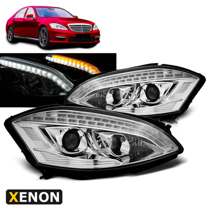 Xenon Scheinwerfer Daylight Chrom passend für Mercedes W221 05-09