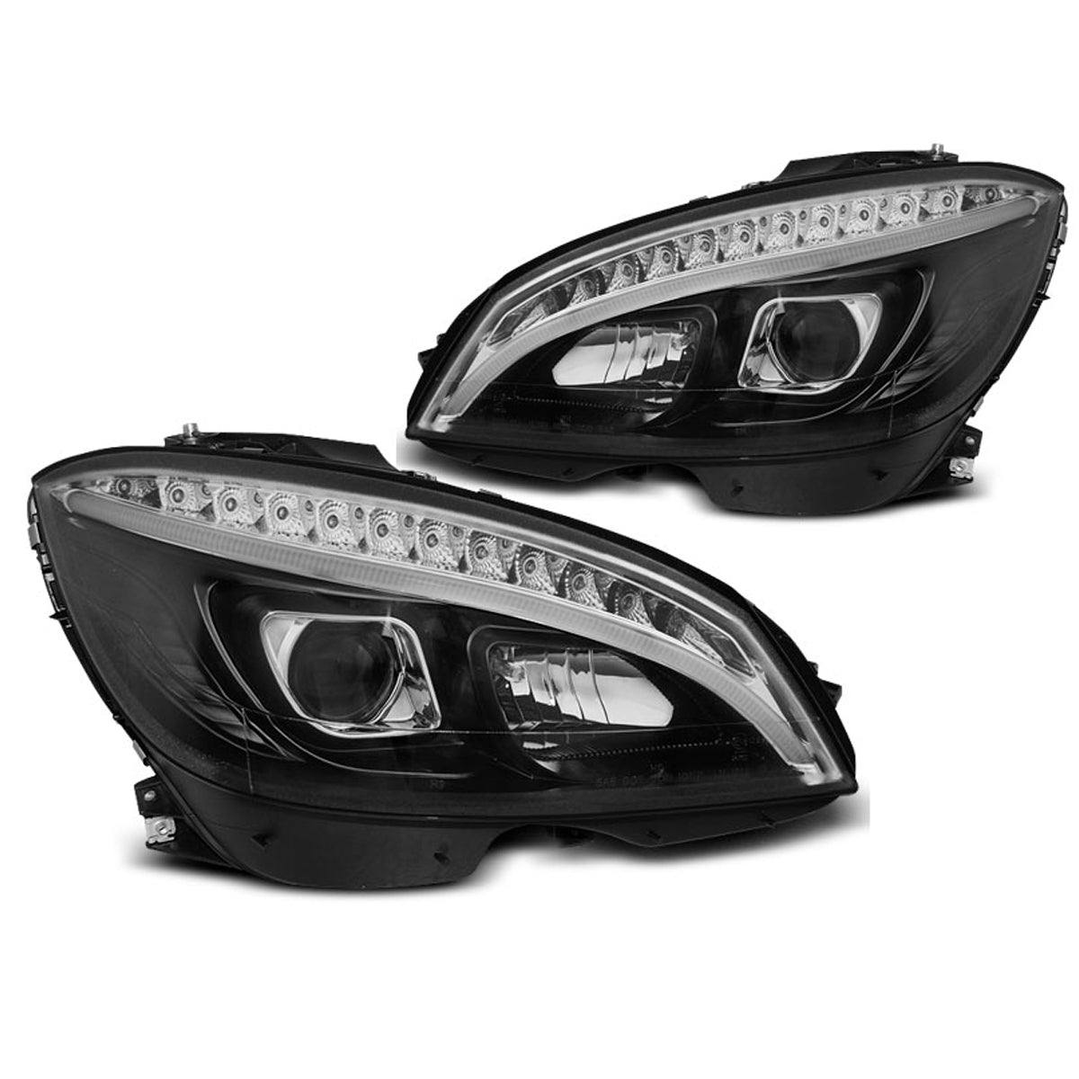 Scheinwerfer Tube Light Schwarz passend für Mercedes W204 07-10