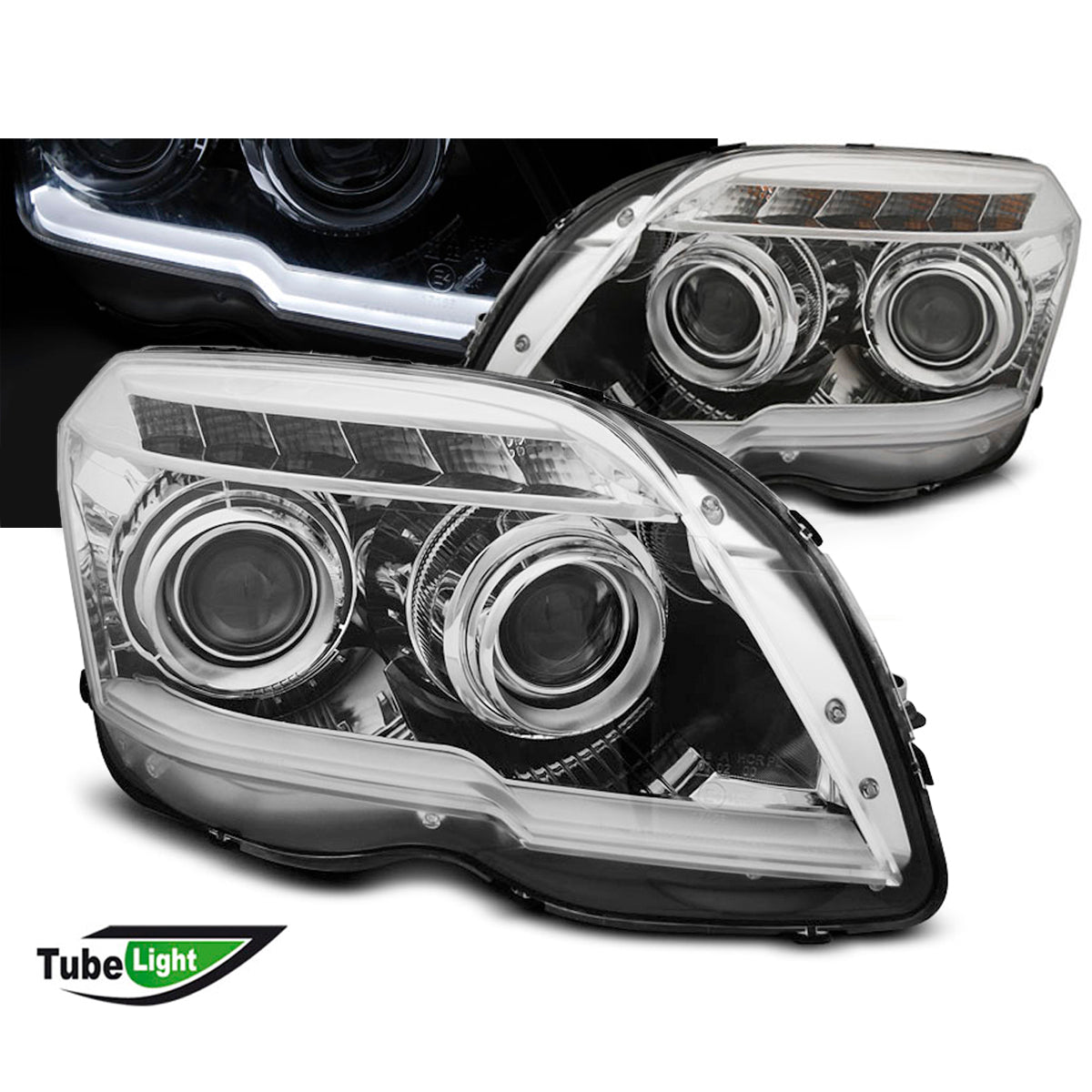 Scheinwerfer Röhrenlicht Chrom passend für Mercedes GLK X204 06.08-08.12