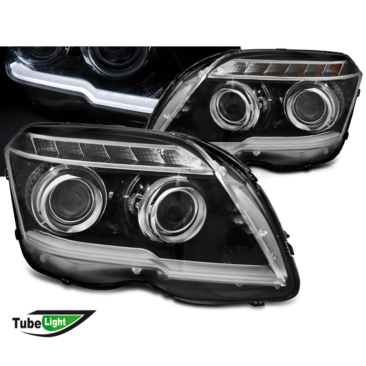 Scheinwerfer Röhrenlicht Schwarz passend für Mercedes GLK X204 06.08-08.12