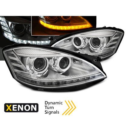 Xenon Scheinwerfer Tagfahrlicht Chrom SEQ passend für Mercedes W221 05-09