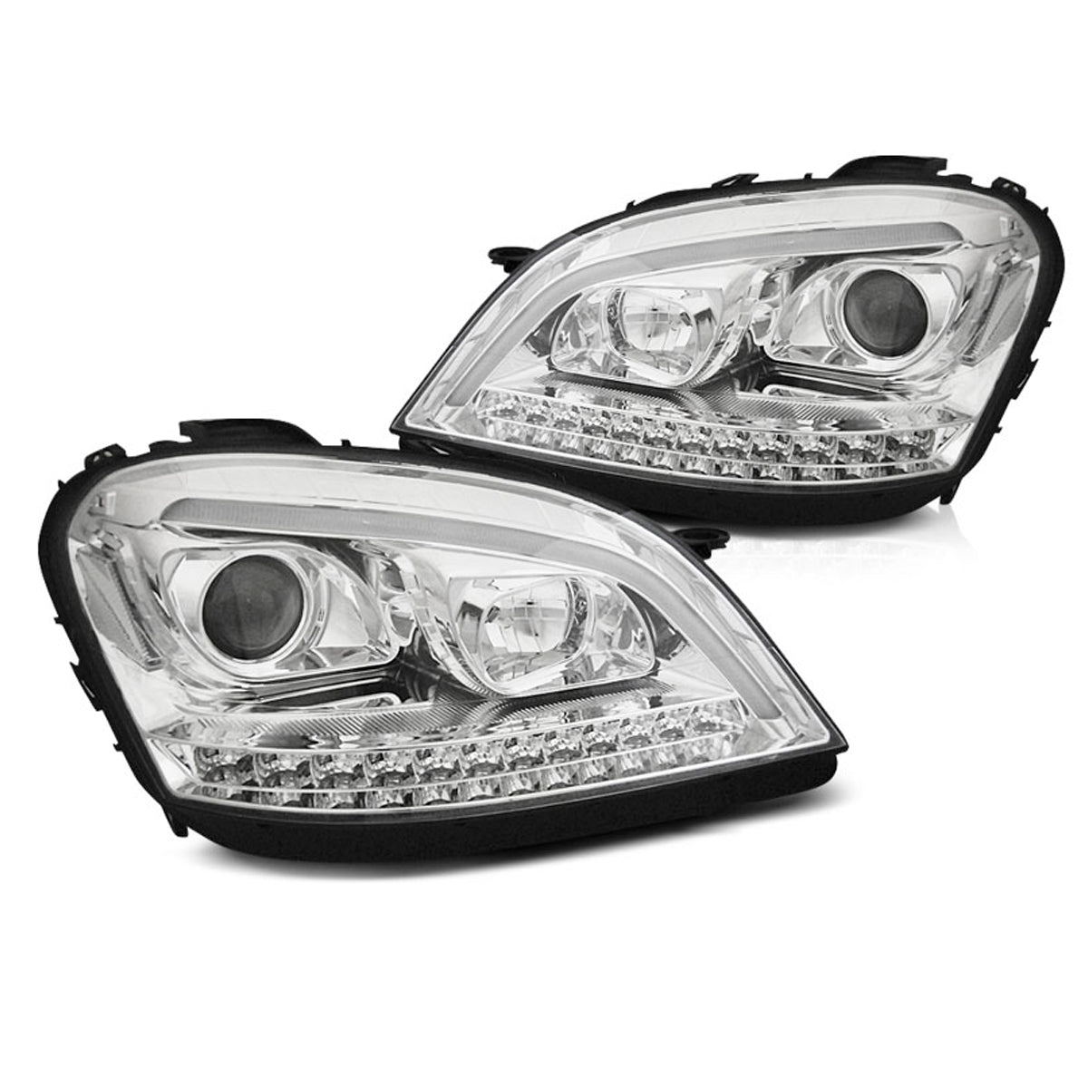 Scheinwerfer Röhrenlicht Chrom SEQ passend für Mercedes W164 ML-Klasse 05-07