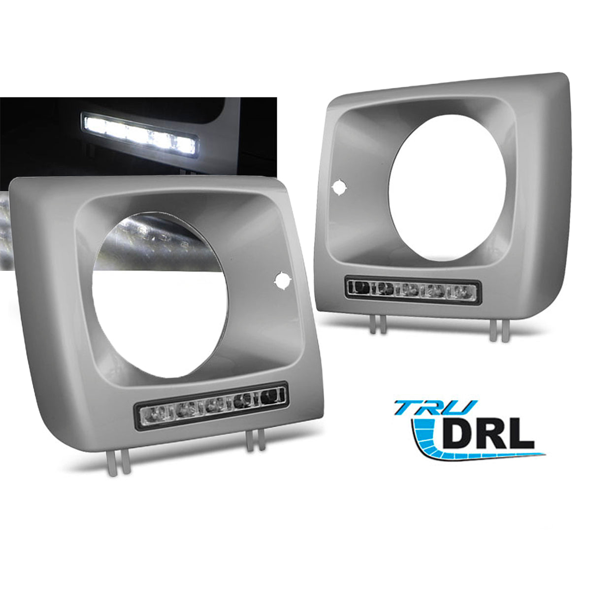 Scheinwerfer LED DRL Silber passend für Mercedes W461.W463 01-12