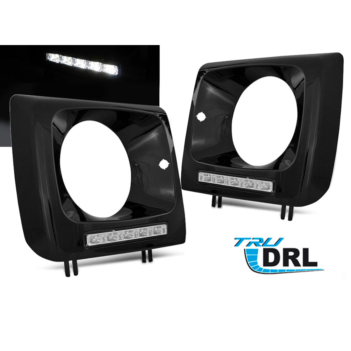 Scheinwerfer LED DRL Schwarz passend für Mercedes W461.W463 01-12