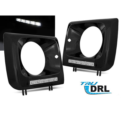 Scheinwerfer LED DRL Schwarz passend für Mercedes W461.W463 01-12