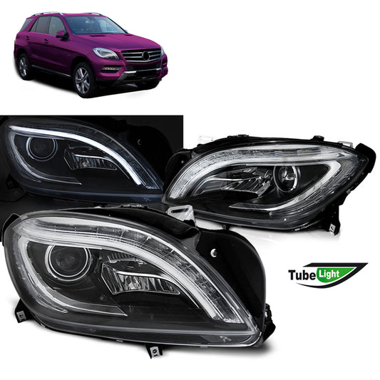 Scheinwerfer Schwarz LED passend für Mercedes M-Klasse W166 11-15