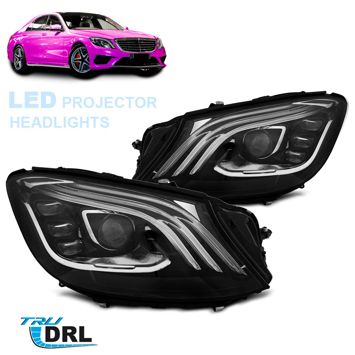 Scheinwerfer LED Schwarz passend für Mercedes W222 13-17