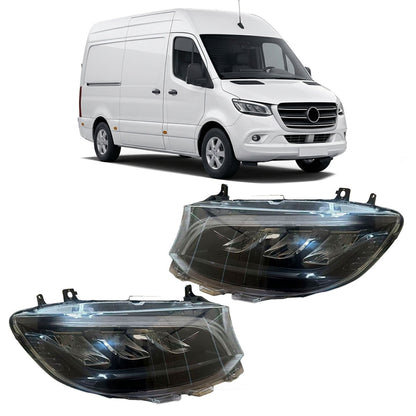 Voll-LED Scheinwerfer Schwarz passend für Mercedes Sprinter W907 2018-2023