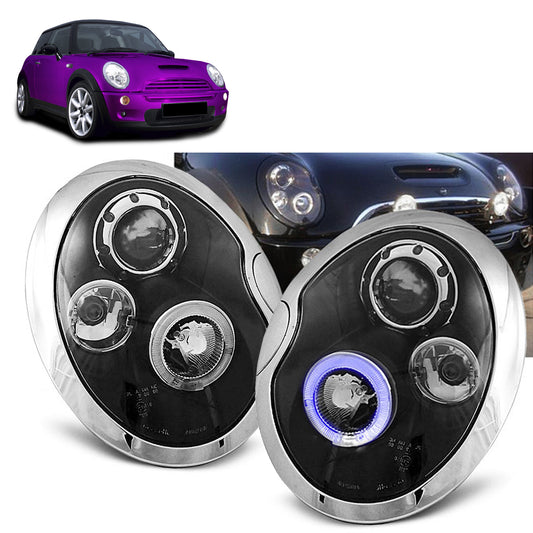 Scheinwerfer Angel Eyes Schwarz passend für BMW MINI (COOPER) 01-04