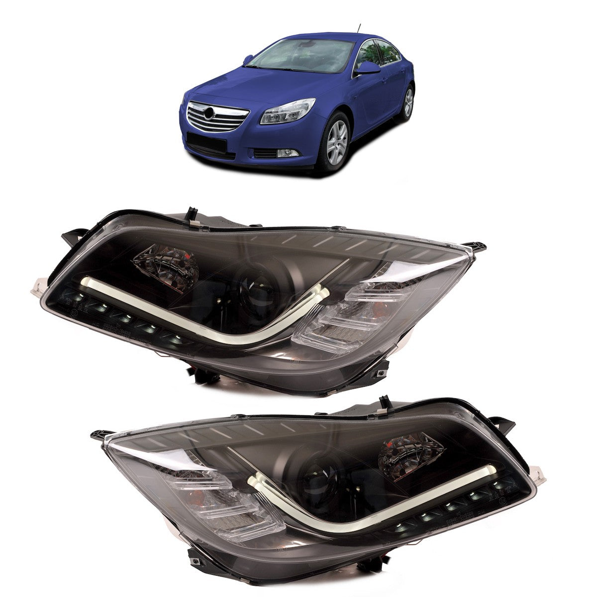 Halogen Schwarze DRL Scheinwerfer passend für Opel Insignia A 2009-2017