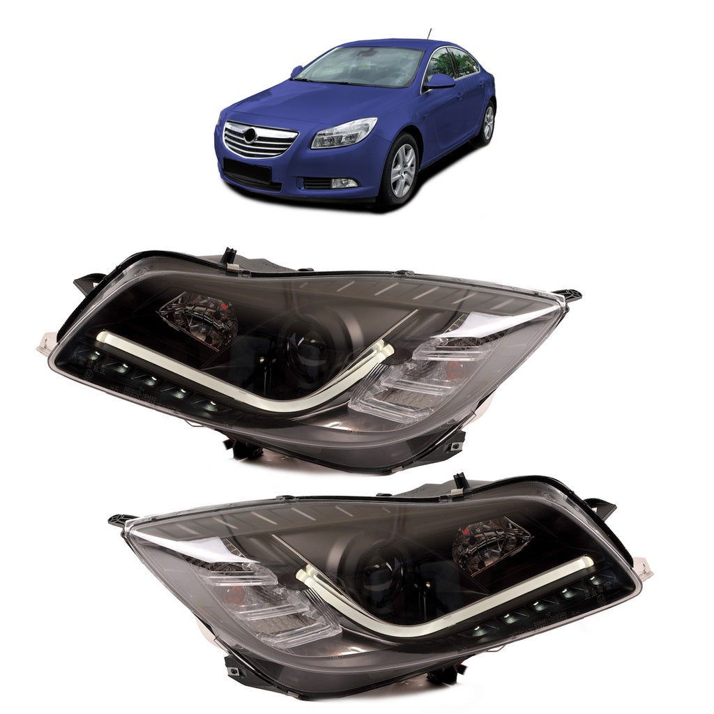 Scheinwerfer Halogen Schwarz mit Tagfahrlicht passend für OPEL INSIGNIA A (G09) Sports Tourer Limousine 2009-heute