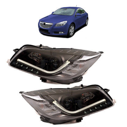 Scheinwerfer Halogen Schwarz mit Tagfahrlicht passend für OPEL INSIGNIA A (G09) Sports Tourer Limousine 2009-heute