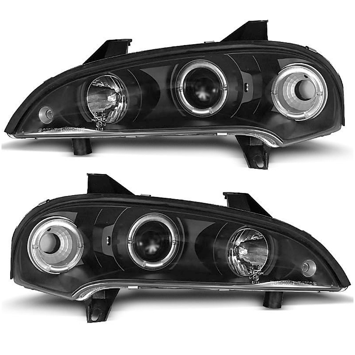 Scheinwerfer passend für Opel Tigra 09.94-12.00 Angel Eyes Schwarz