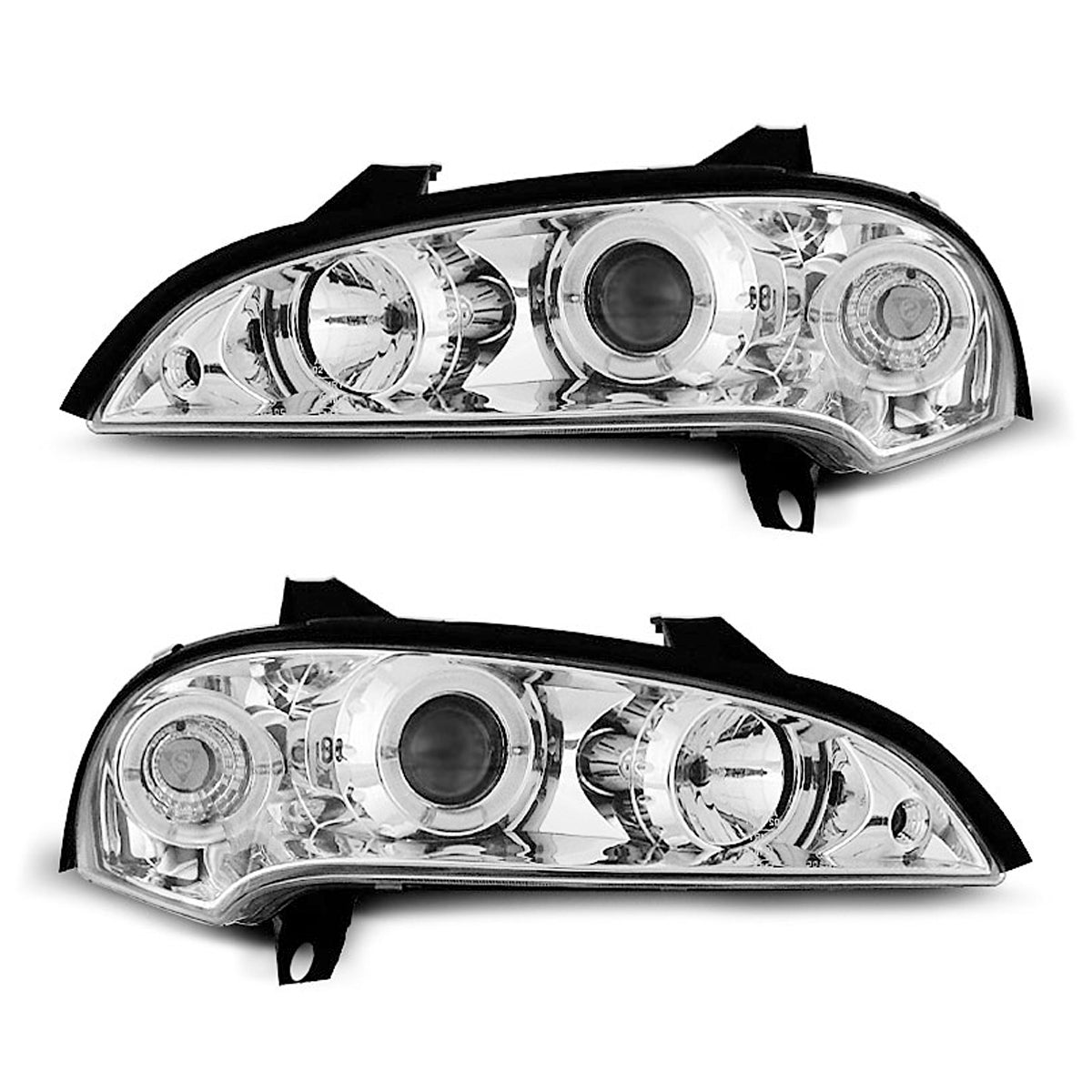 Scheinwerfer passend für Opel Tigra 09.94-12.00 Angel Eyes Chrom