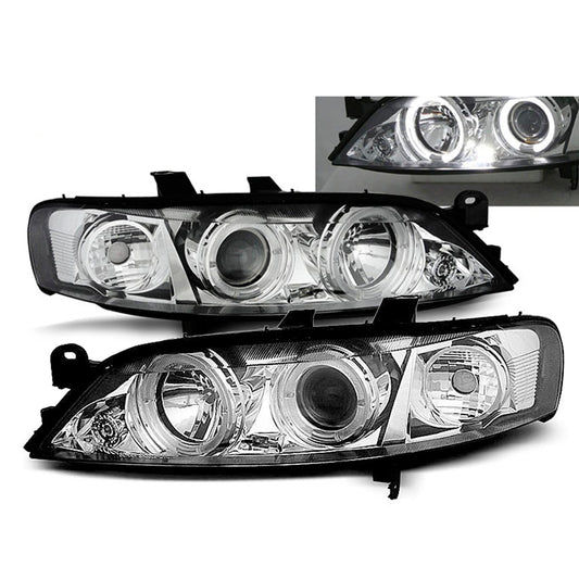Scheinwerfer passend für Opel Vectra B 11.95-12.98 Angel Eyes Chrom