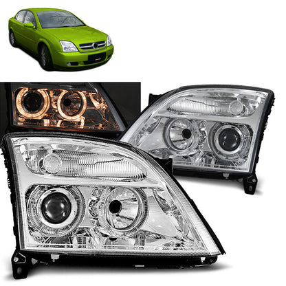 Scheinwerfer passend für Opel Vectra C 04.02-08.05 Angel Eyes Chrom
