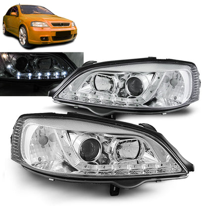 Scheinwerfer passend für Opel Astra G 09.97-02.04 Daylight Chrom