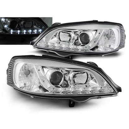 Scheinwerfer passend für Opel Astra G 09.97-02.04 Daylight Chrom