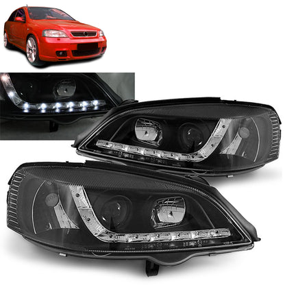 Scheinwerfer passend für Opel Astra G 09.97-02.04 Daylight Schwarz