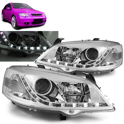Scheinwerfer passend für Opel Astra G 09.97-02.04 Daylight Chrom