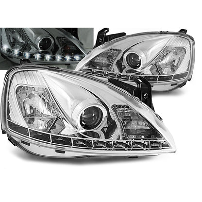 Scheinwerfer passend für Opel Corsa C 11.00-09.06 Daylight Chrom