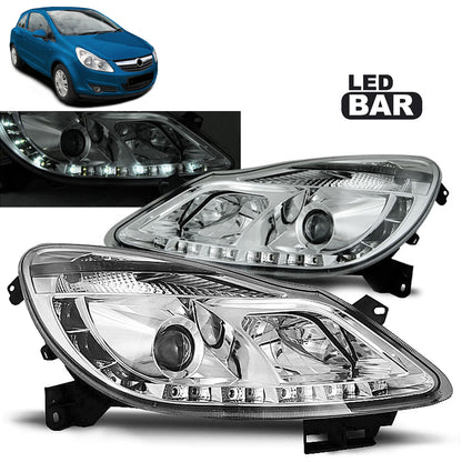 Scheinwerfer passend für Opel Corsa D 04.06-11 Daylight Chrom