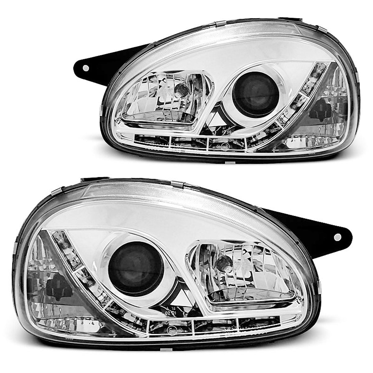Scheinwerfer passend für Opel Corsa B 02.93-10.00 Daylight Chrom