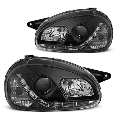 Scheinwerfer passend für Opel Corsa B 02.93-10.00 Daylight Schwarz