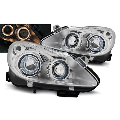Scheinwerfer passend für Opel Corsa D 04.06-11 Angel Eyes Chrom
