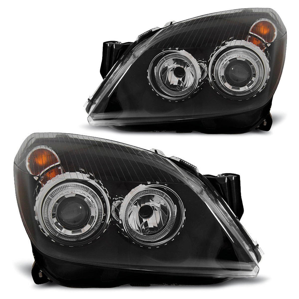 Scheinwerfer passend für Opel Astra H 03.04-09 Angel Eyes Schwarz