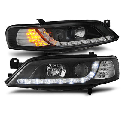 Scheinwerfer passend für Opel Vectra B 11.96-12.98 Daylight Schwarz LED Blinker