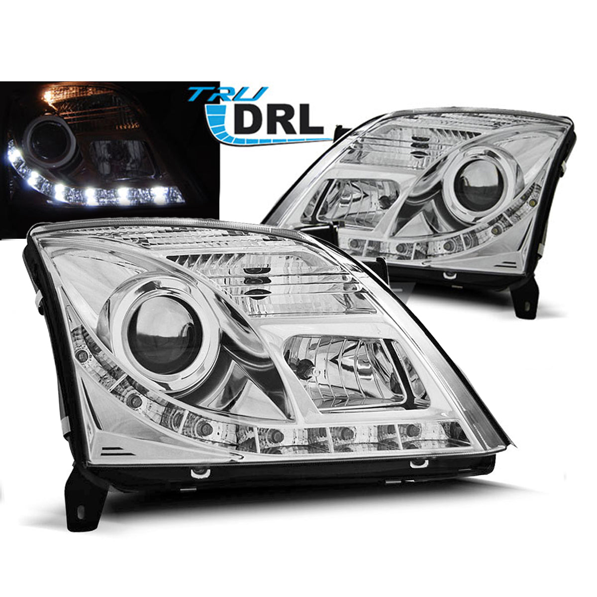 Scheinwerfer passend für Opel Vectra C 04.02-08.05 Tru DRL Chrom Xenon D2S