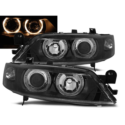 Scheinwerfer passend für Opel Vectra B 99-02 Angel Eyes Schwarz