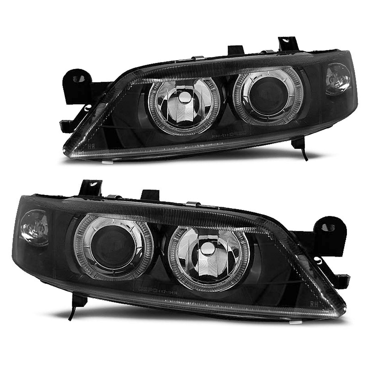 Scheinwerfer passend für Opel Vectra B 99-02 Angel Eyes Schwarz