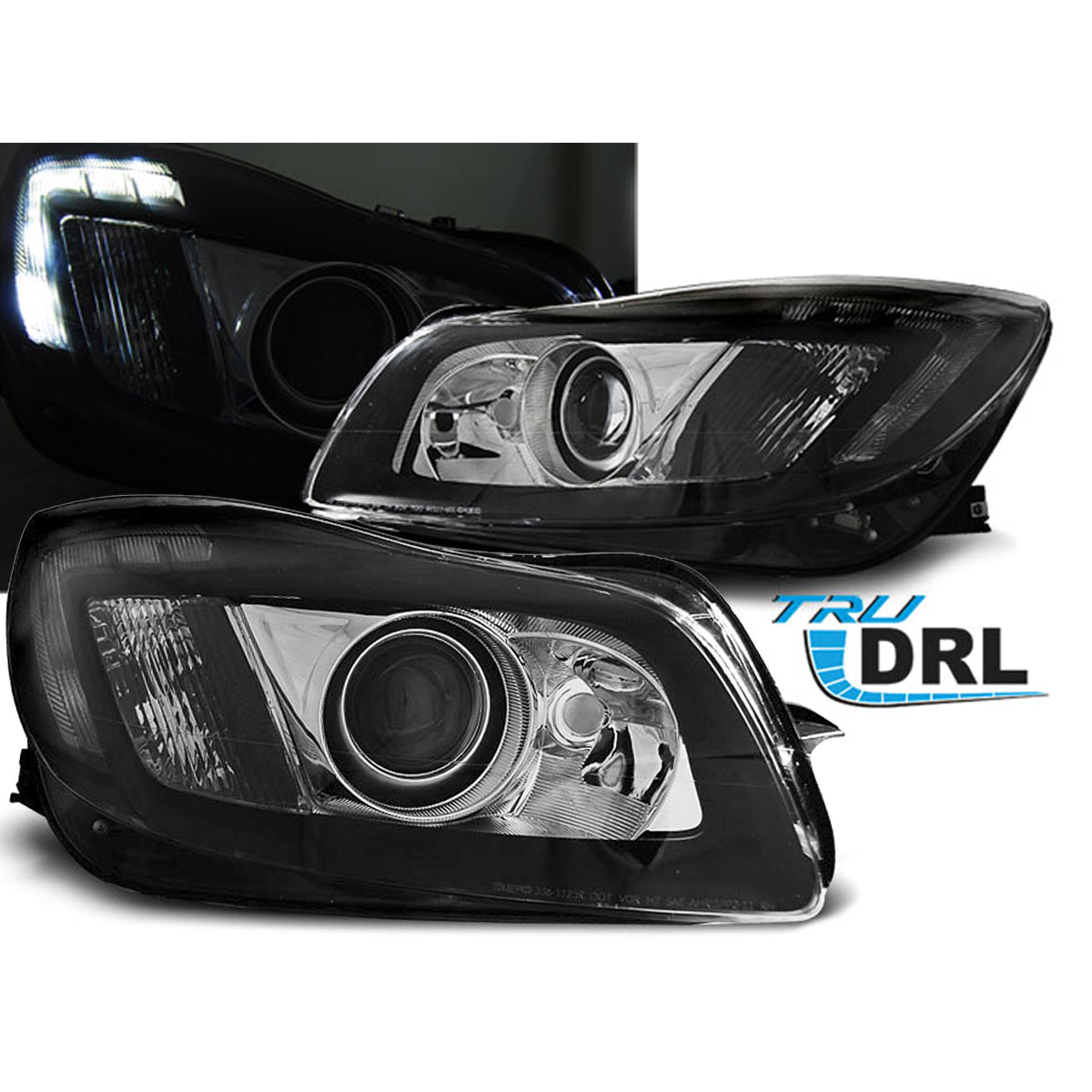 Scheinwerfer passend für Opel Insignia 08-12 Schwarz Tru DRL