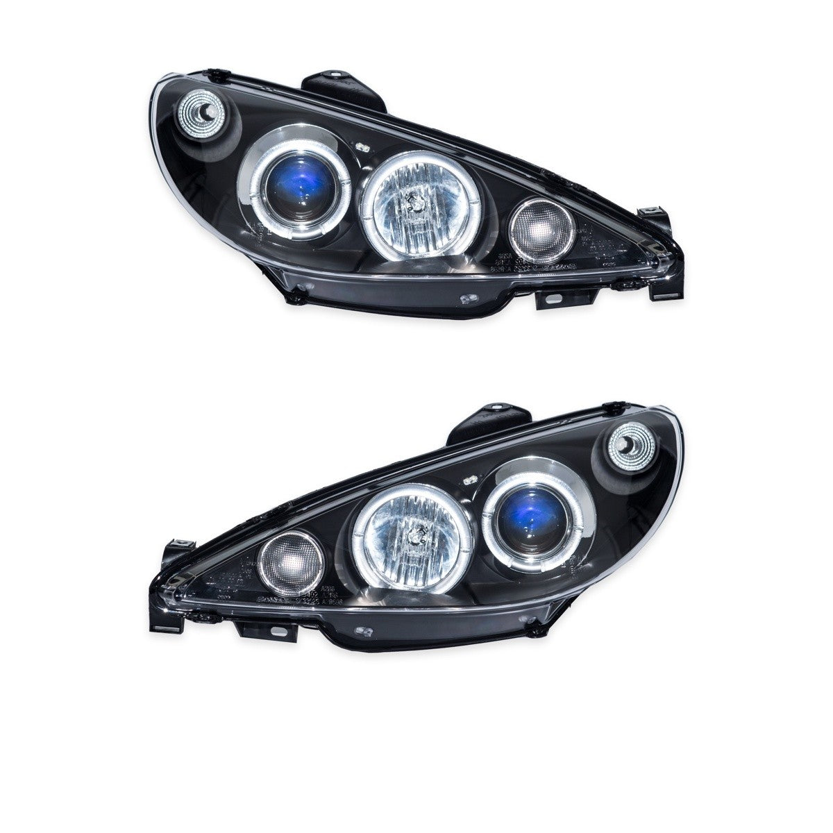 Schwarze Projektor Scheinwerfer passend für Peugeot 206 1998-2012