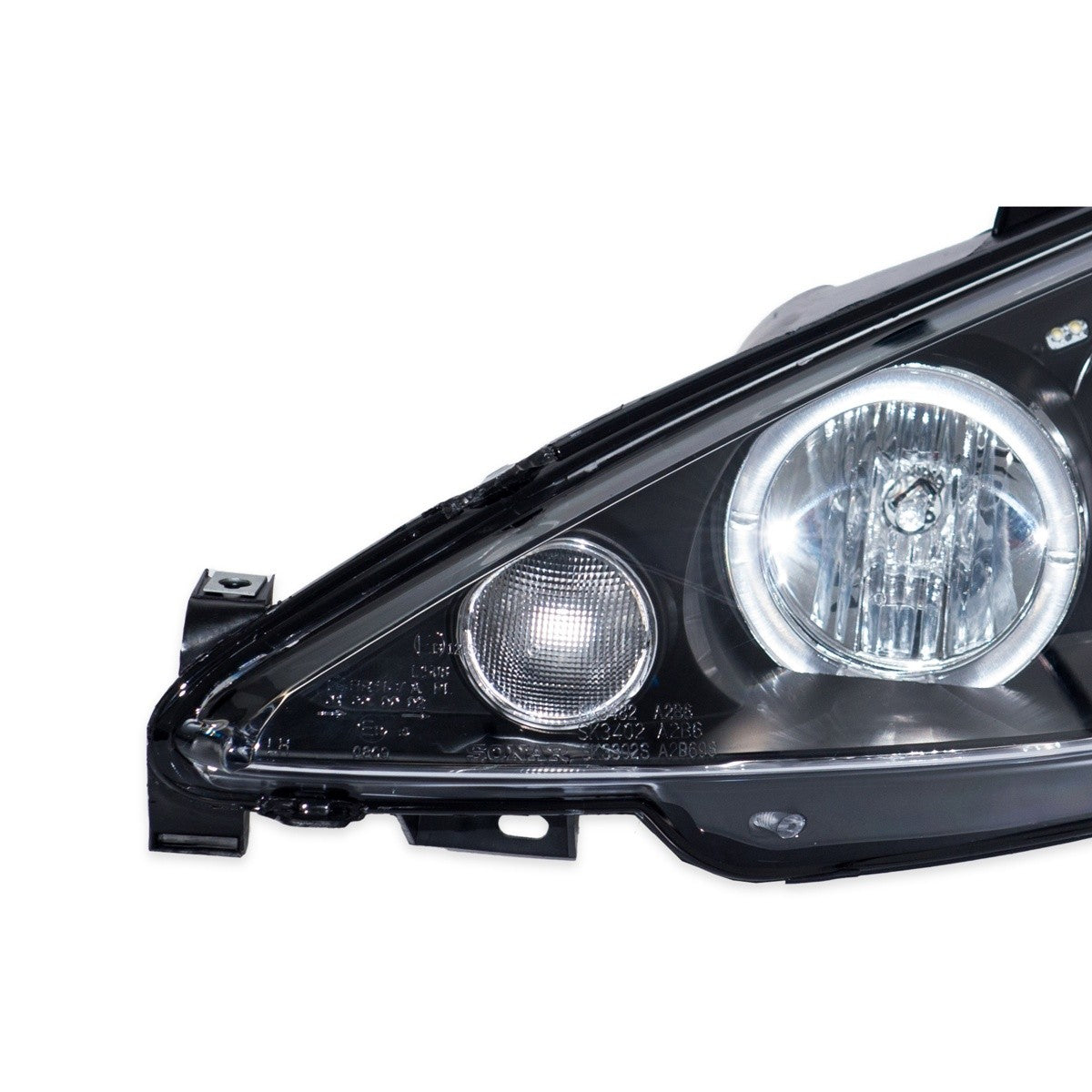 Schwarze Projektor Scheinwerfer passend für Peugeot 206 1998-2012