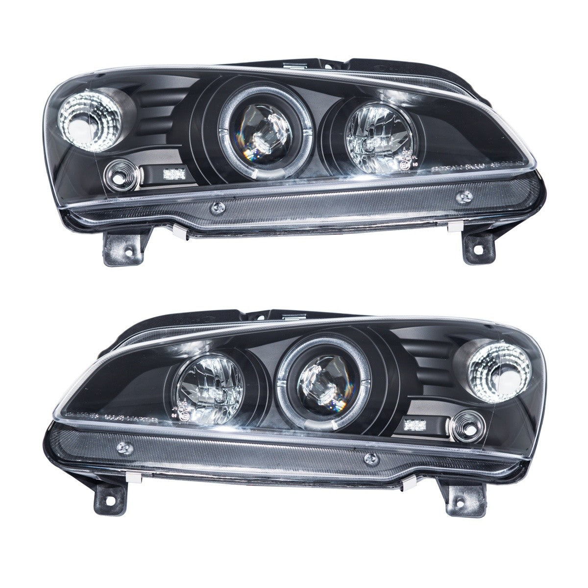 Schwarze Halogen Projektor Scheinwerfer passend für Peugeot 106 1996-2003