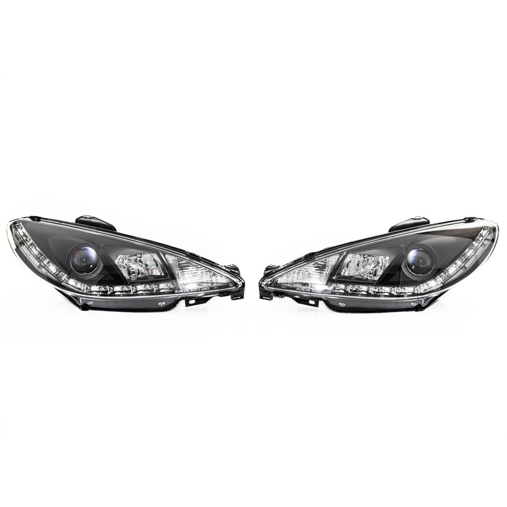 Scheinwerfer Halogen Projektor Schwarz passend für PEUGEOT 206 Schrägheck, CC und SW 1998-2012