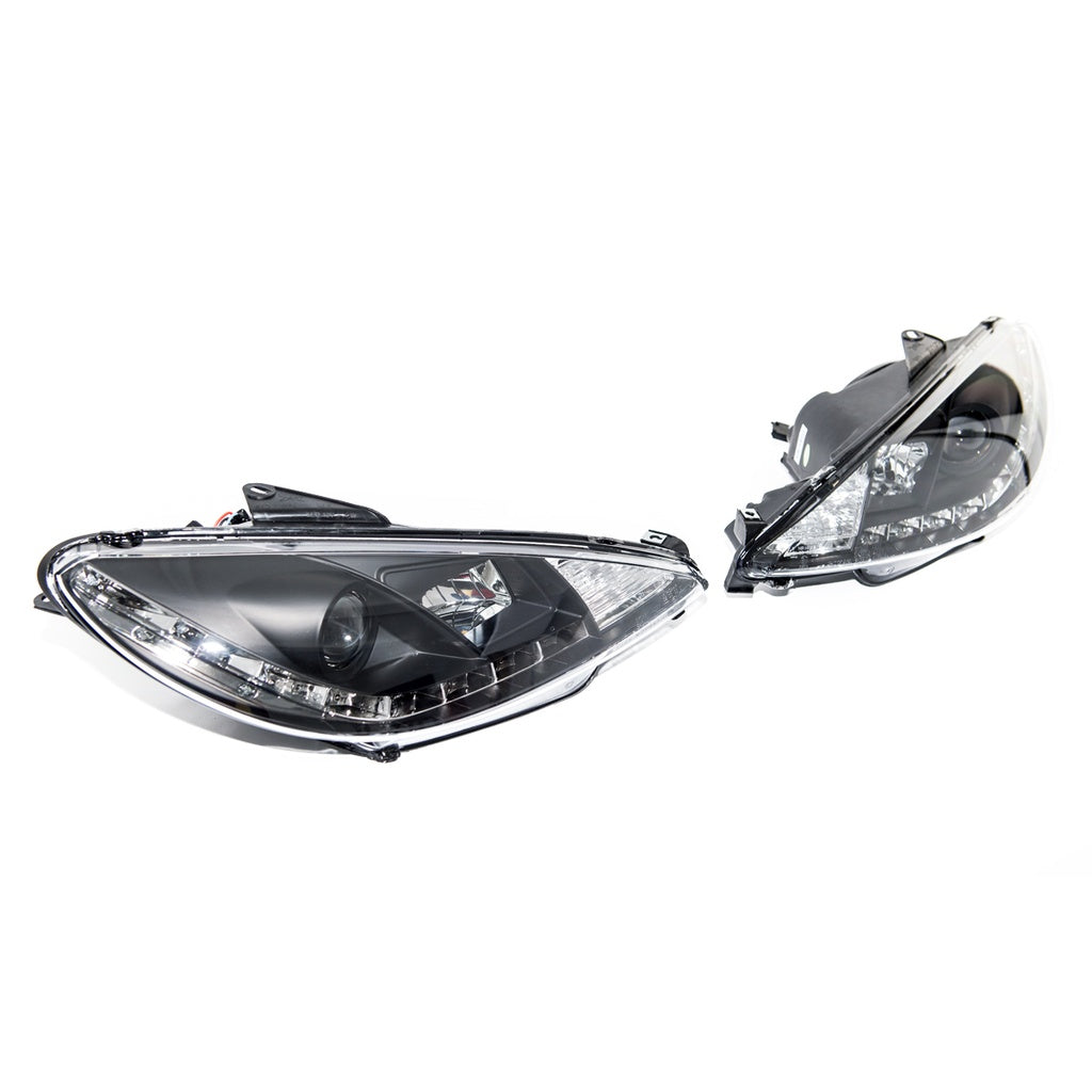 Scheinwerfer Halogen Projektor Schwarz passend für PEUGEOT 206 Schrägheck, CC und SW 1998-2012